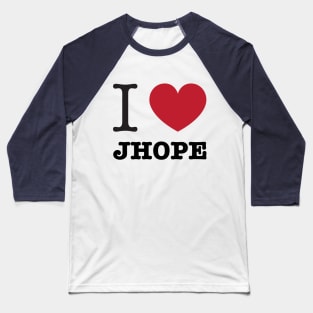 I love BTS Jhope Jung Hoseok typography Morcaworks Baseball T-Shirt